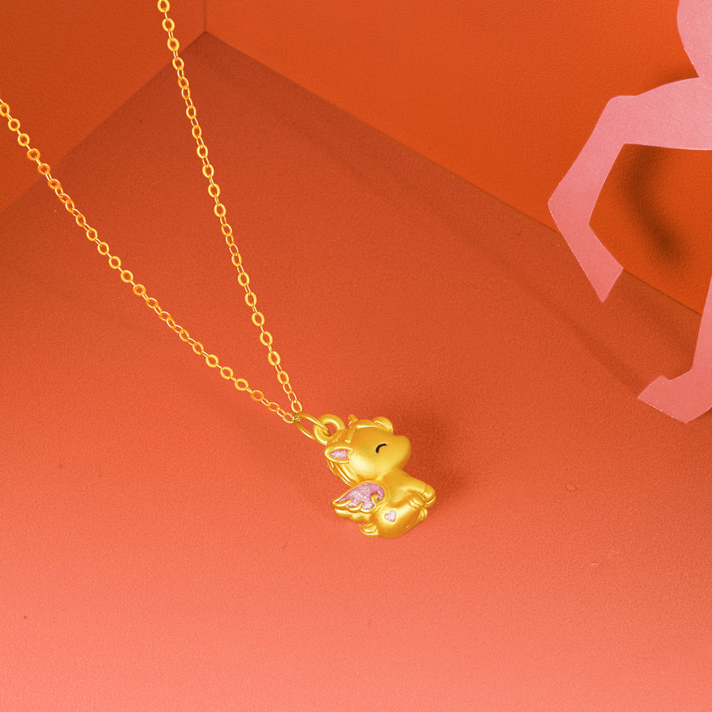 "Year of the Horse" 24K Gold Pendant Horse 1.2-1.4g A0415742