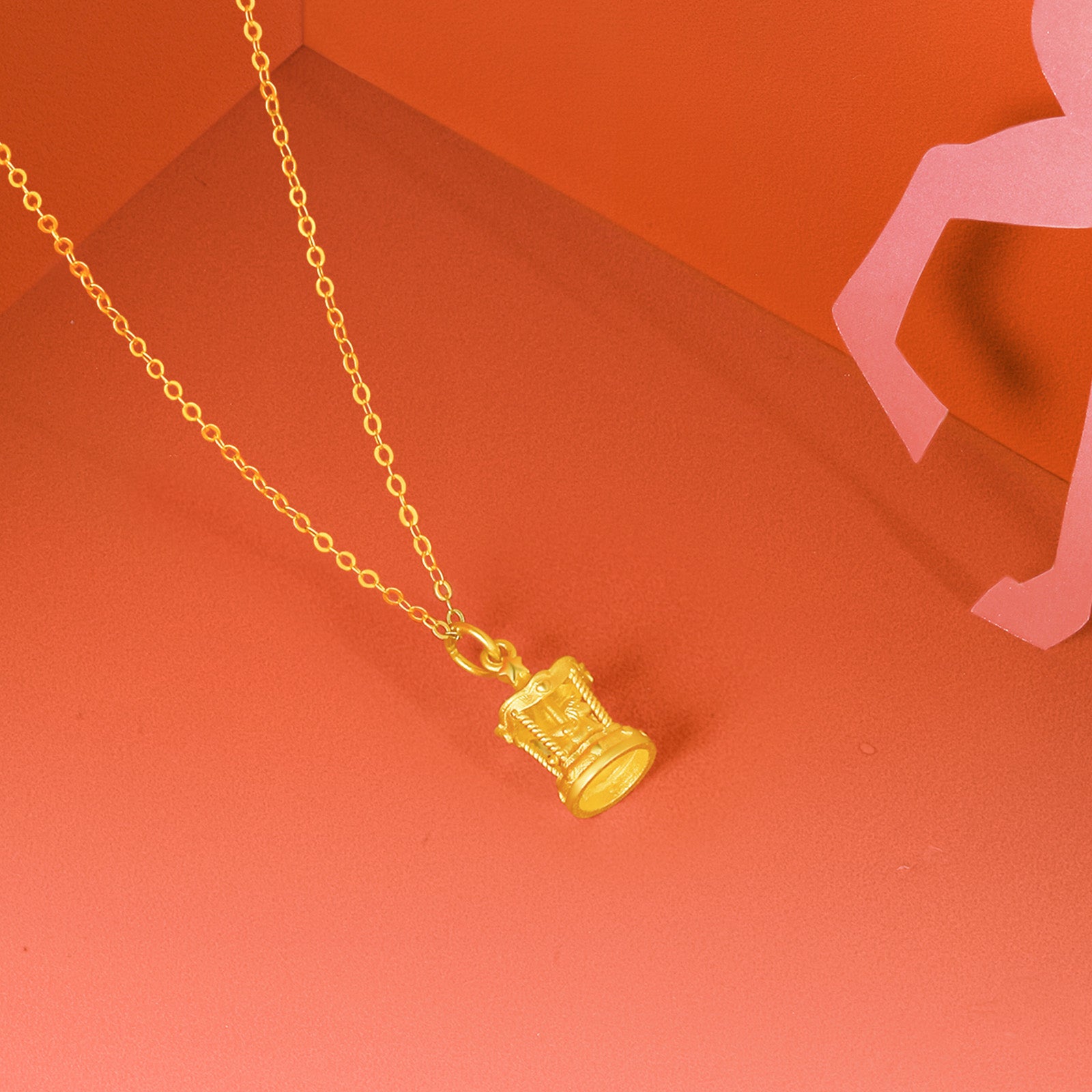 'Year of the Horse' 24K Gold Pendant Carousel Horse 2.35-2.55g A0415741