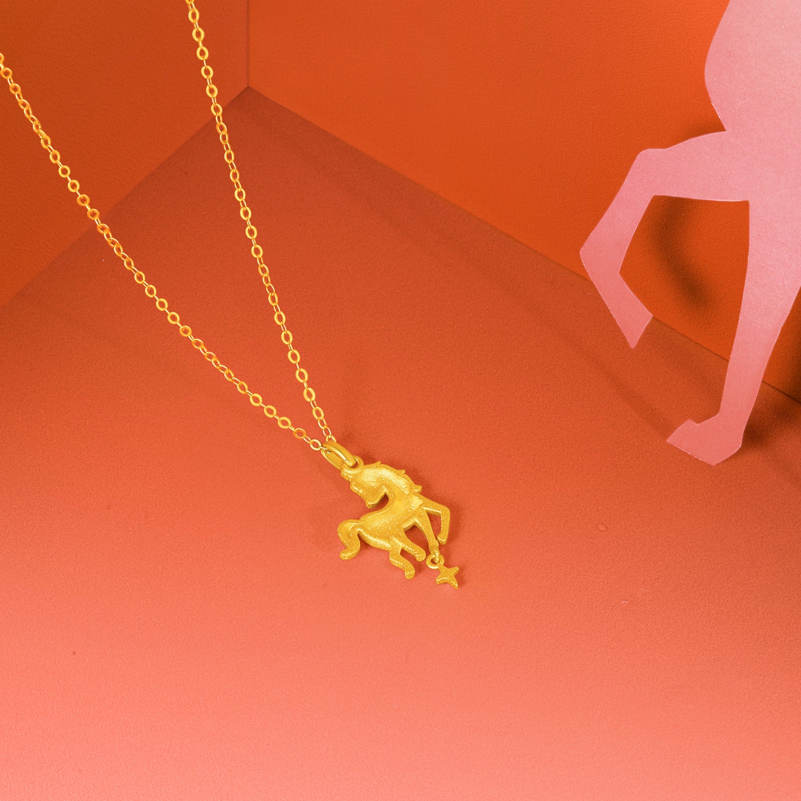 'Year of the Horse' 24K Gold Pendant Horse 2.3-2.6g A0415545