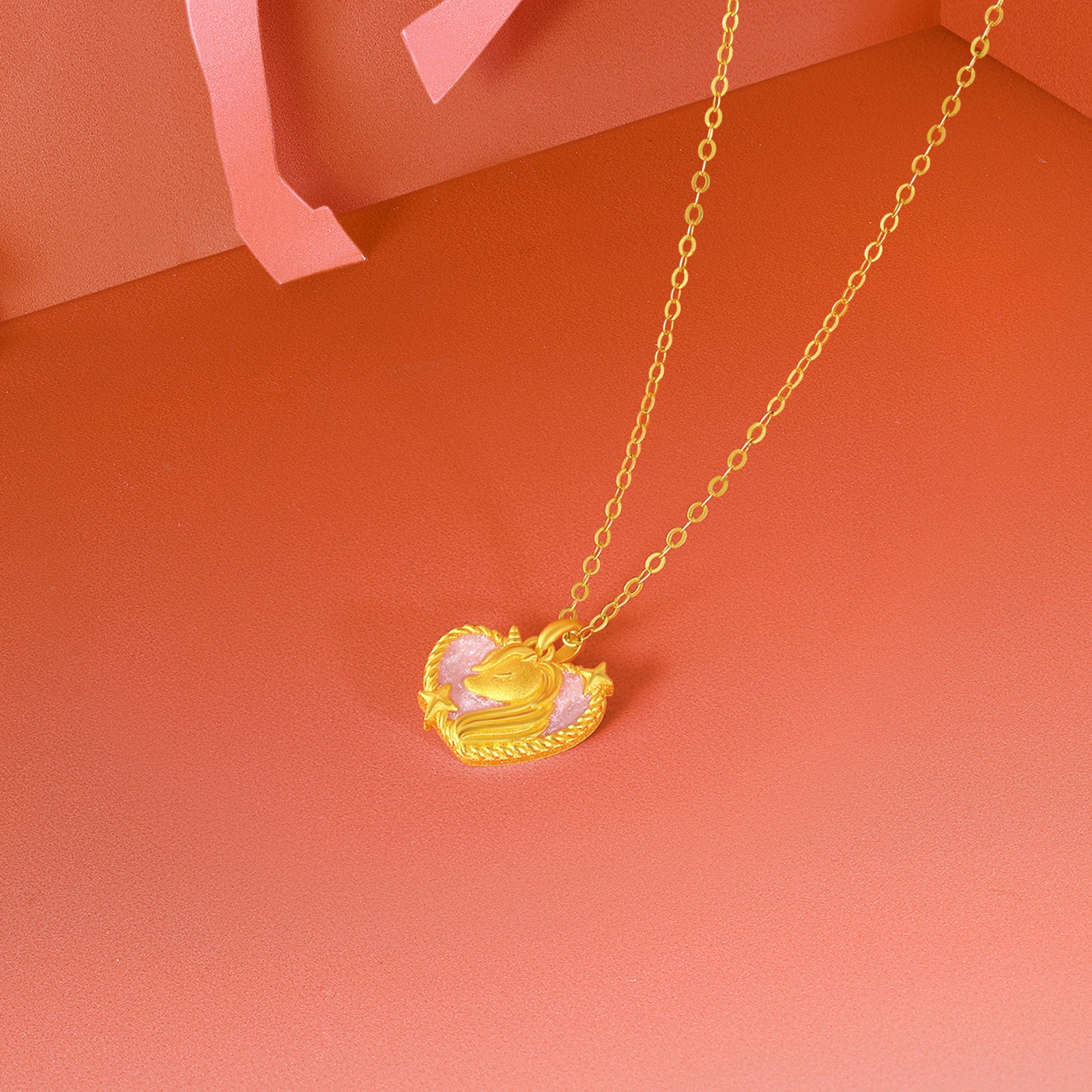 'Year of the Horse' 24K Gold Pendant Horse Heart 2.7-3g A0415544