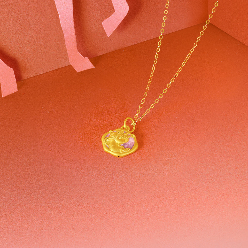 「馬年」24K金吊墜 月馬 1-1.3克 A0415519