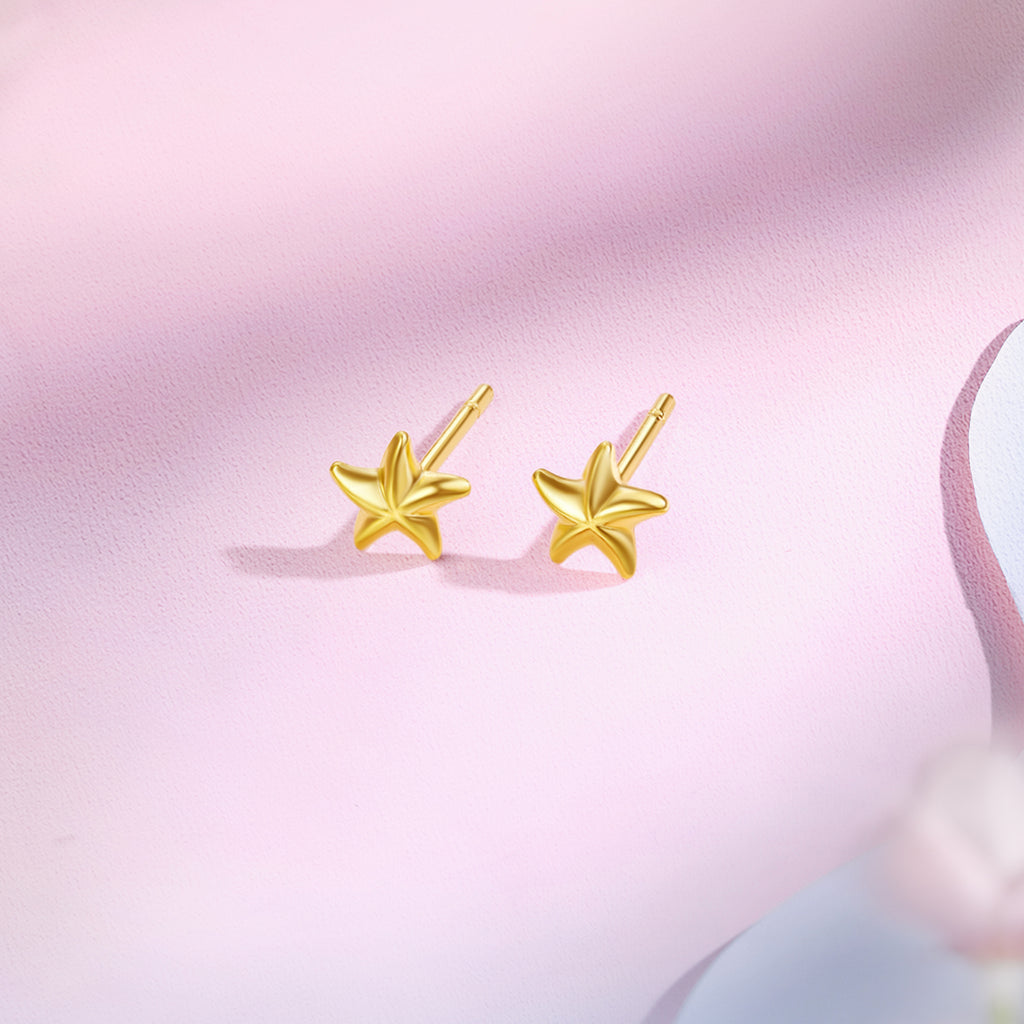 24K Gold Earrings Star 0.61-0.81g AA096005