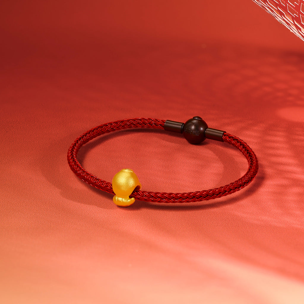 "Chinese Zodiac Snake" 24K Gold Charm Bracelet Snake 1-1.3g A1613095