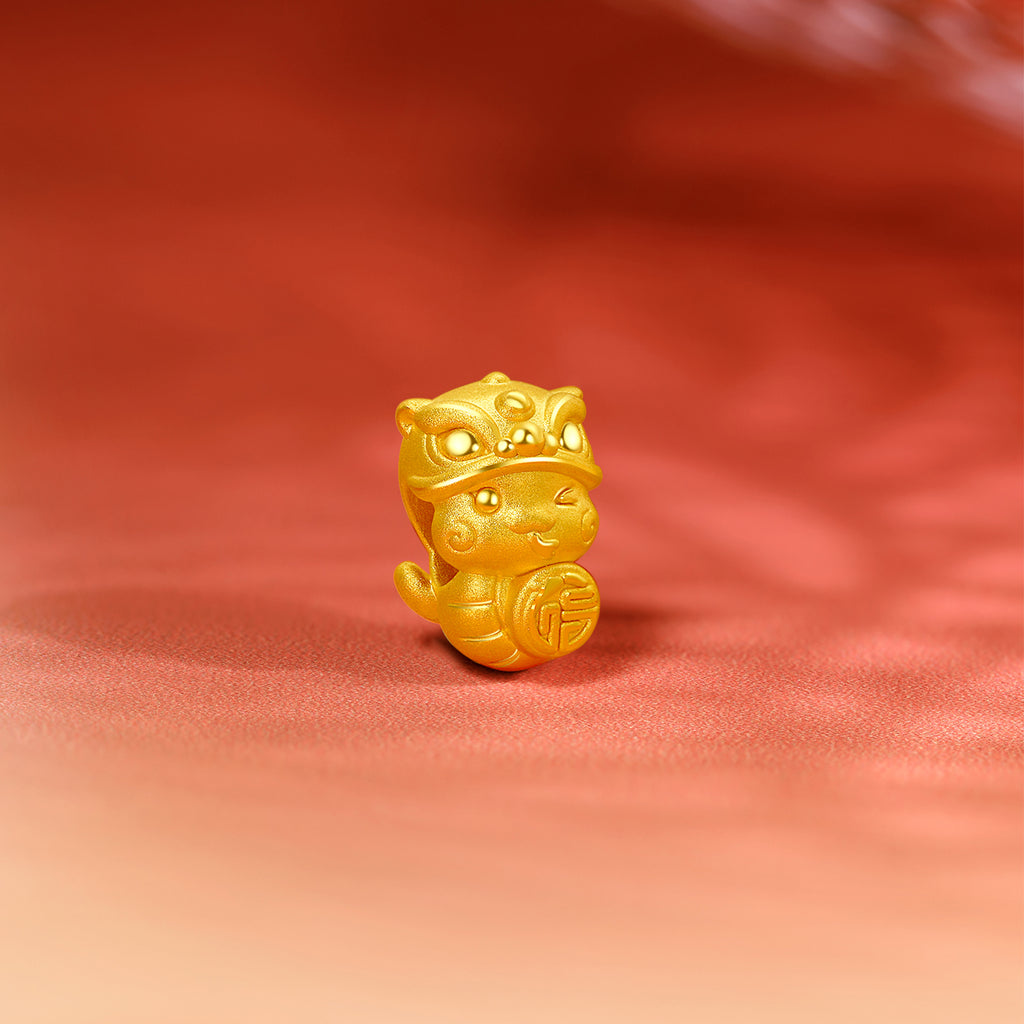 "Chinese Zodiac Snake" 24K Gold Charm Bracelet Snake 1-1.3g A1613098