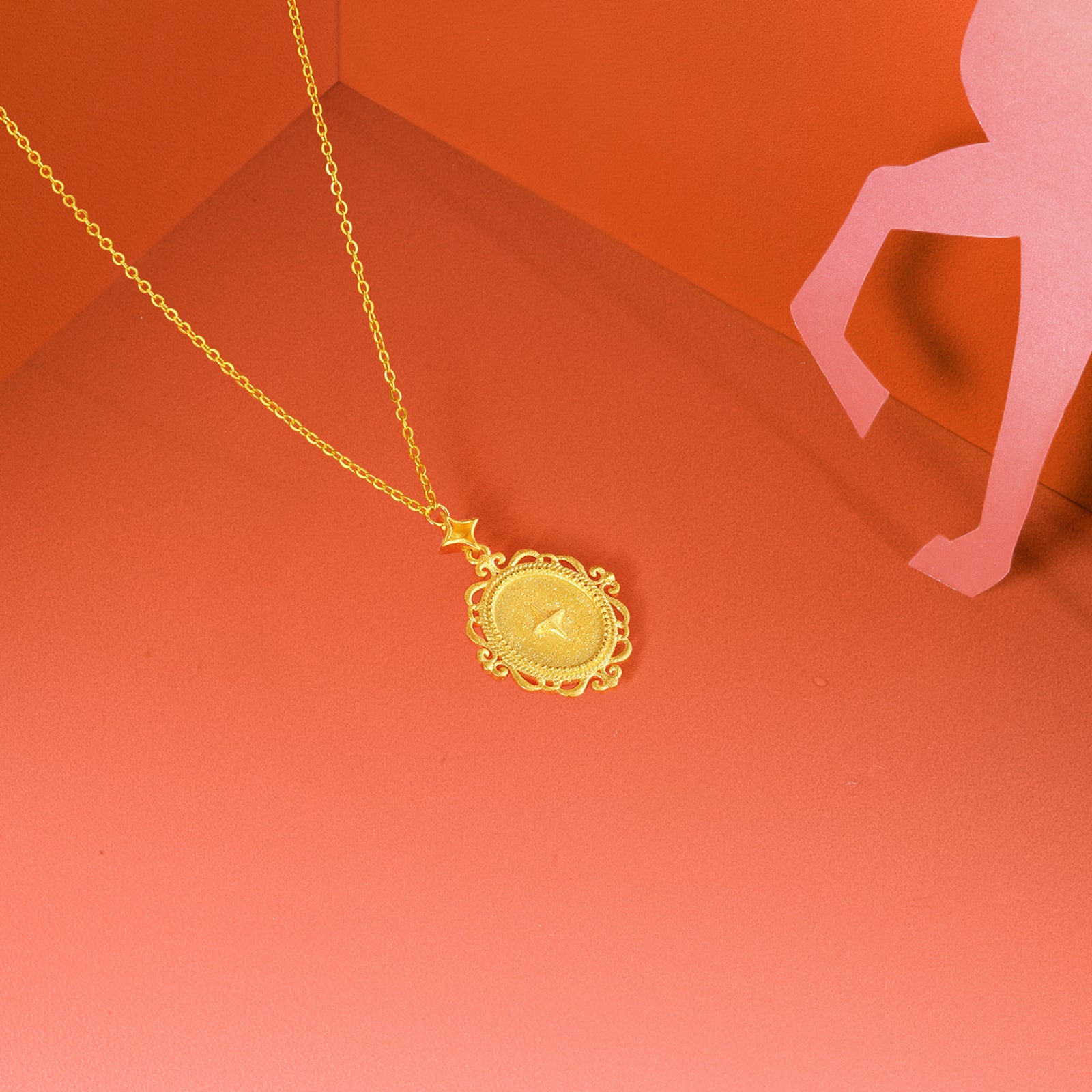 'Year of the Horse' 999.9 24K Gold Pendant Necklace Horse 4.7-5.2g 40cm-45cm A0621578