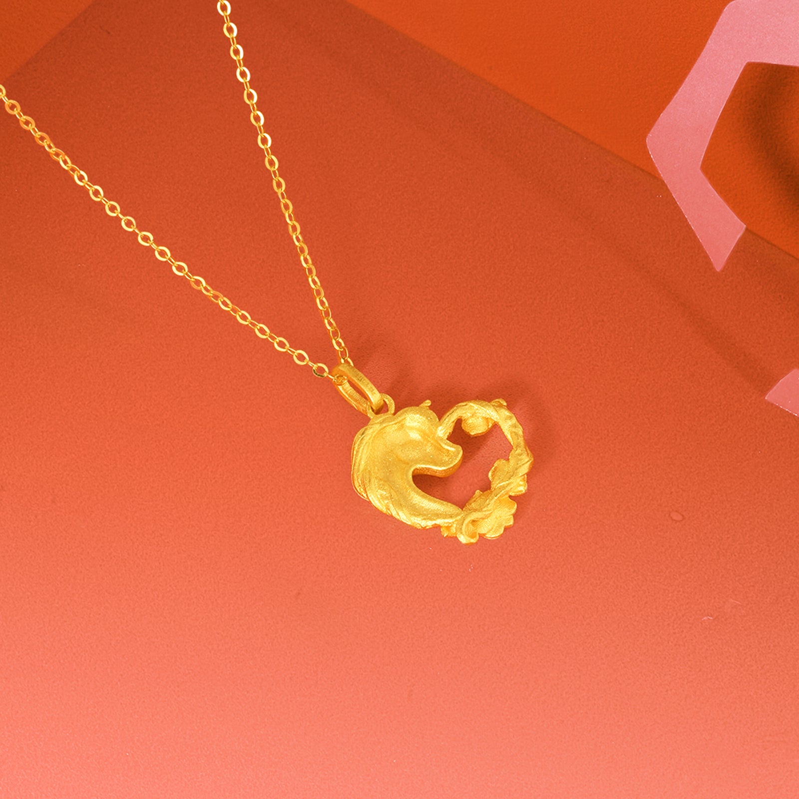 'Year of the Horse' 999.9 24K Gold Pendant Horse Heart 3.1-3.45g A0422089