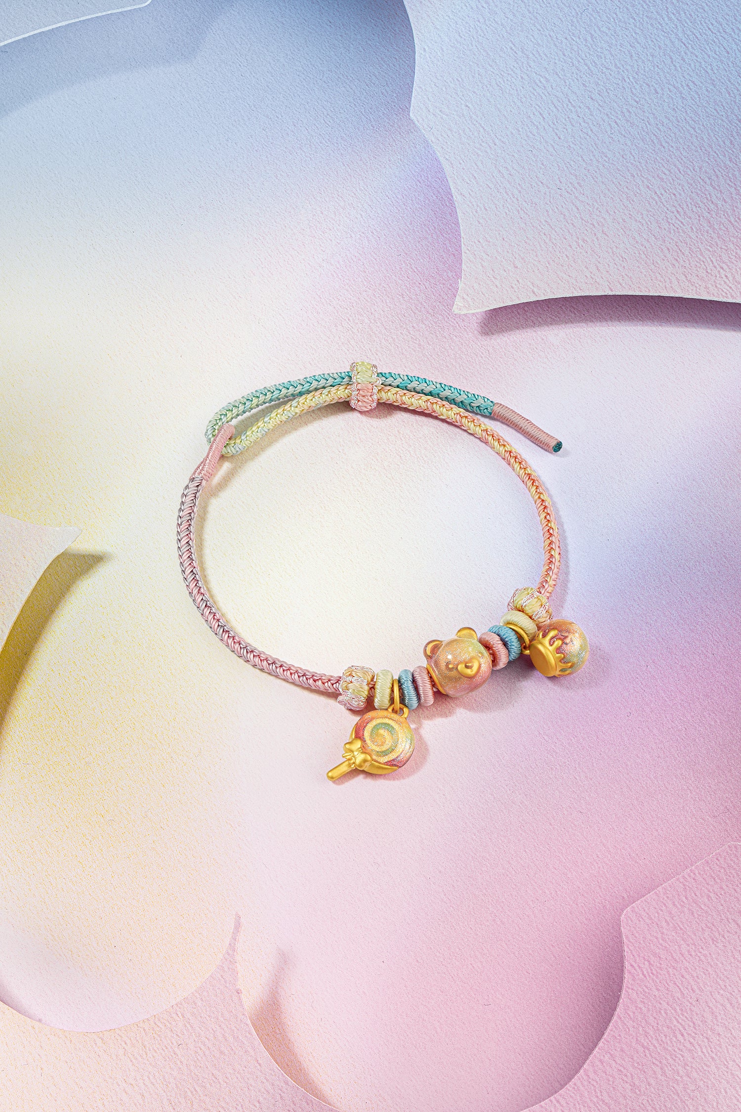 "Pop wu~" 24K Gold String Bracelet Lollipop 1.4-2g A1715758