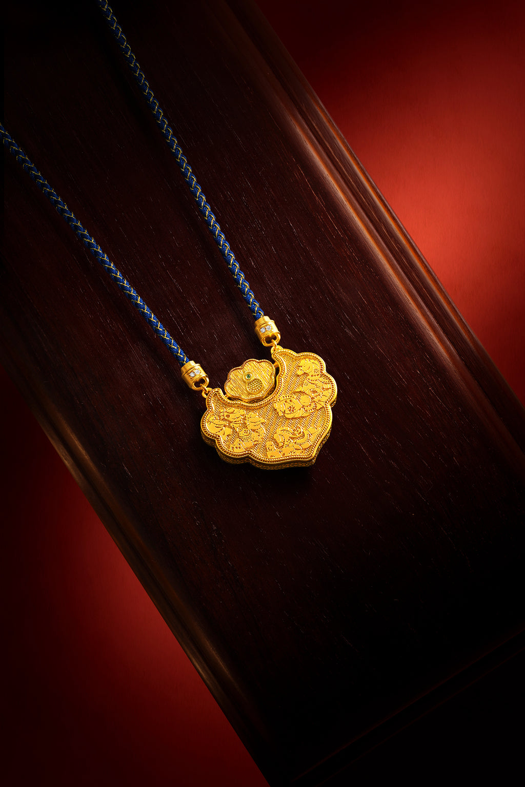 "Chinese Culture Collection - Dan Qing"999 24K Gold pendant 0.0037ct 0.006ct Ruyi 32-37g W0449935