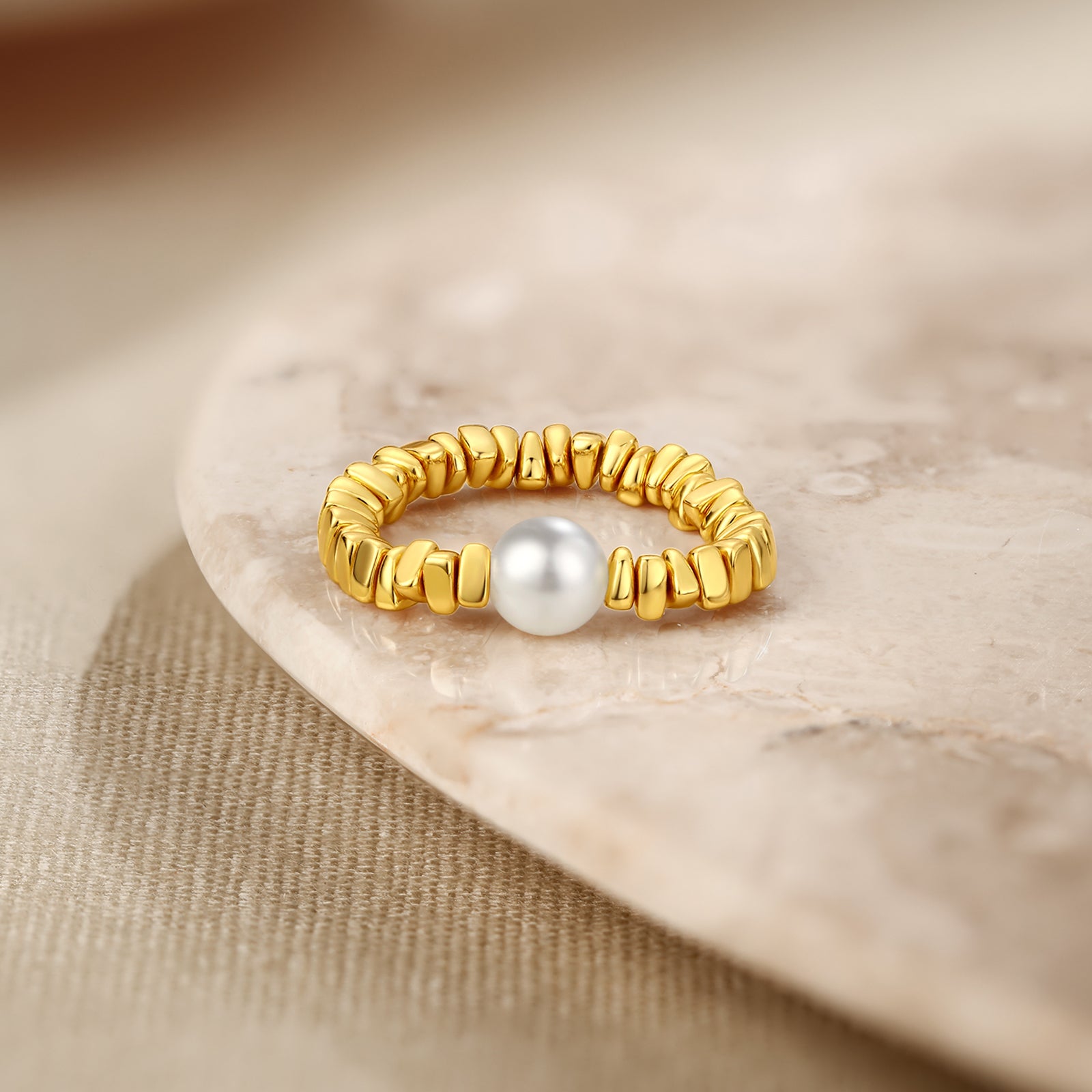 S925 Sterling Silver Ring Pearl 2.7-4.7g J0213751