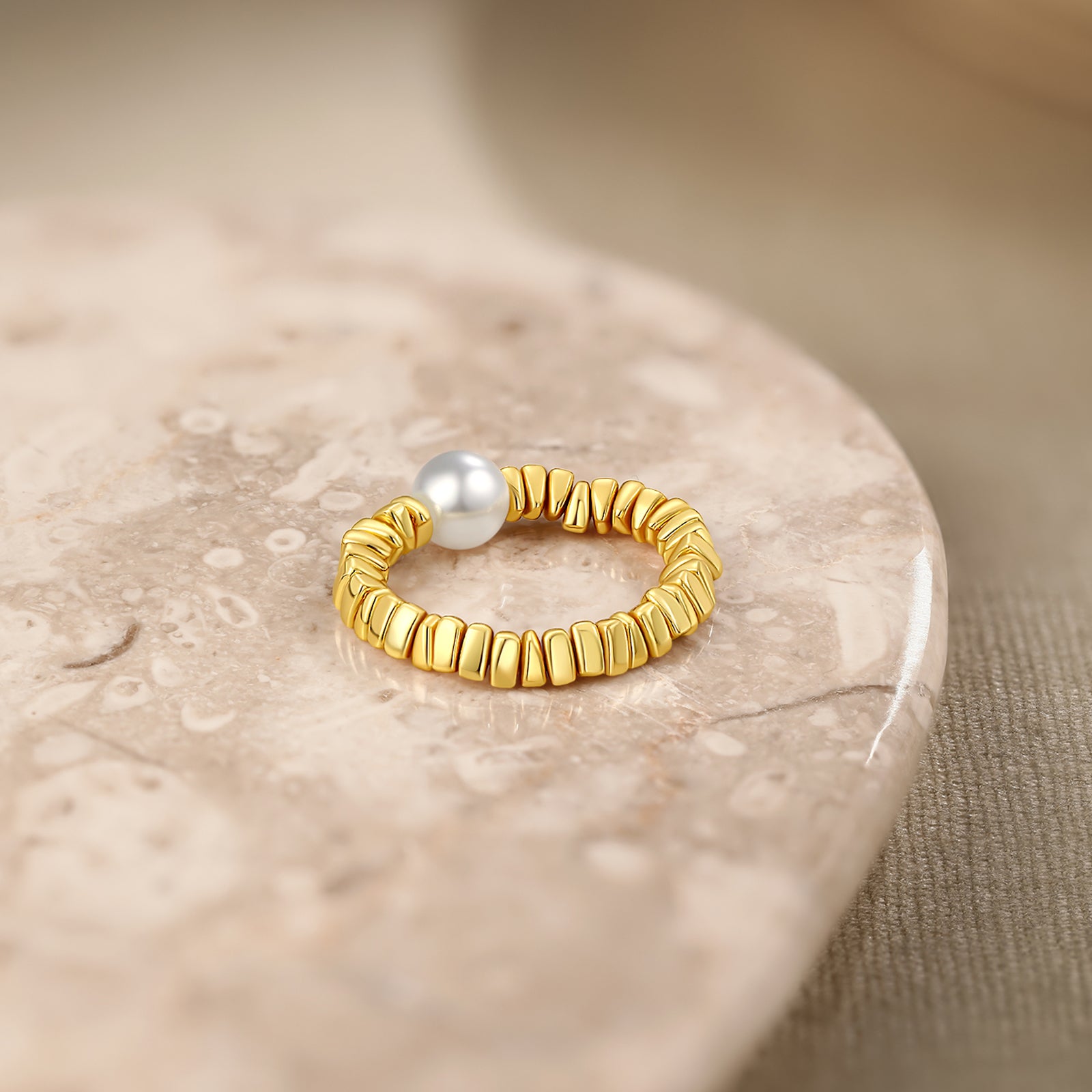 S925 Sterling Silver Ring Pearl 2.7-4.7g J0213751