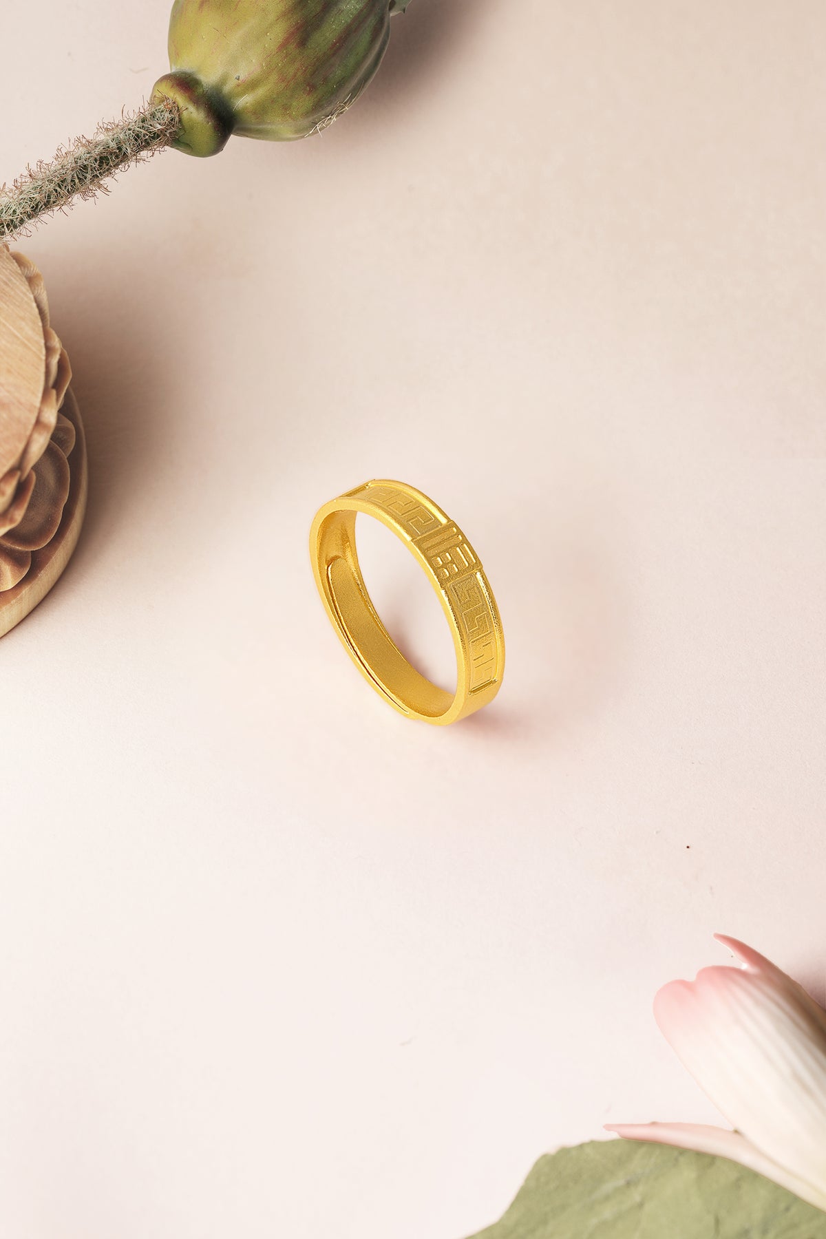 "Jiuhua Mountain" 999 24K Gold Ring Fu 5-6g A0314653