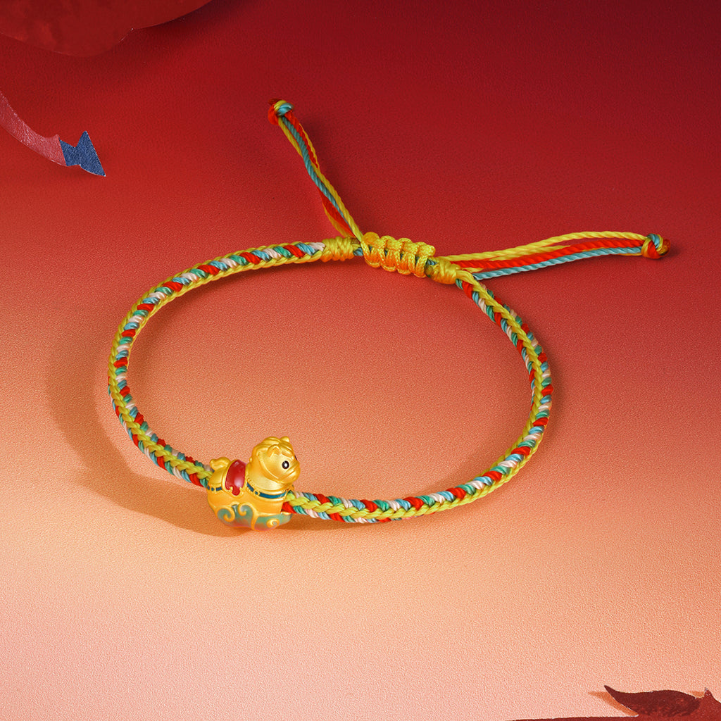 「馬年」24K金手鍊 馬形吊墜 0.7-1克 16-22公分 A1721011