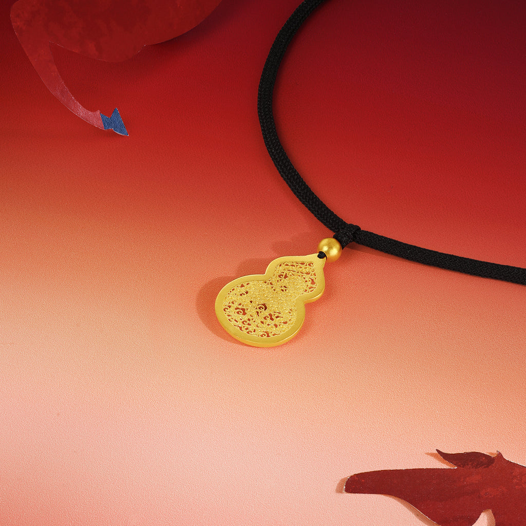 'Year of the Horse' 999.9 24K Gold Pendant Necklace Horse Gourd 5.8-6.15g 65cm-75cm A0421060