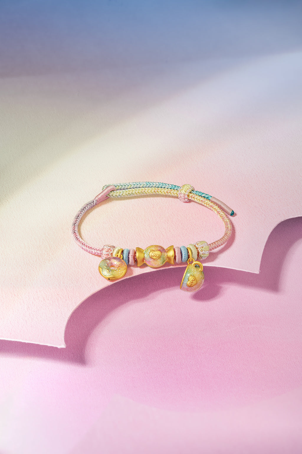 "Pop wu~" 24K Gold String Bracelet Doughnut 1.55-2.05g A1715627