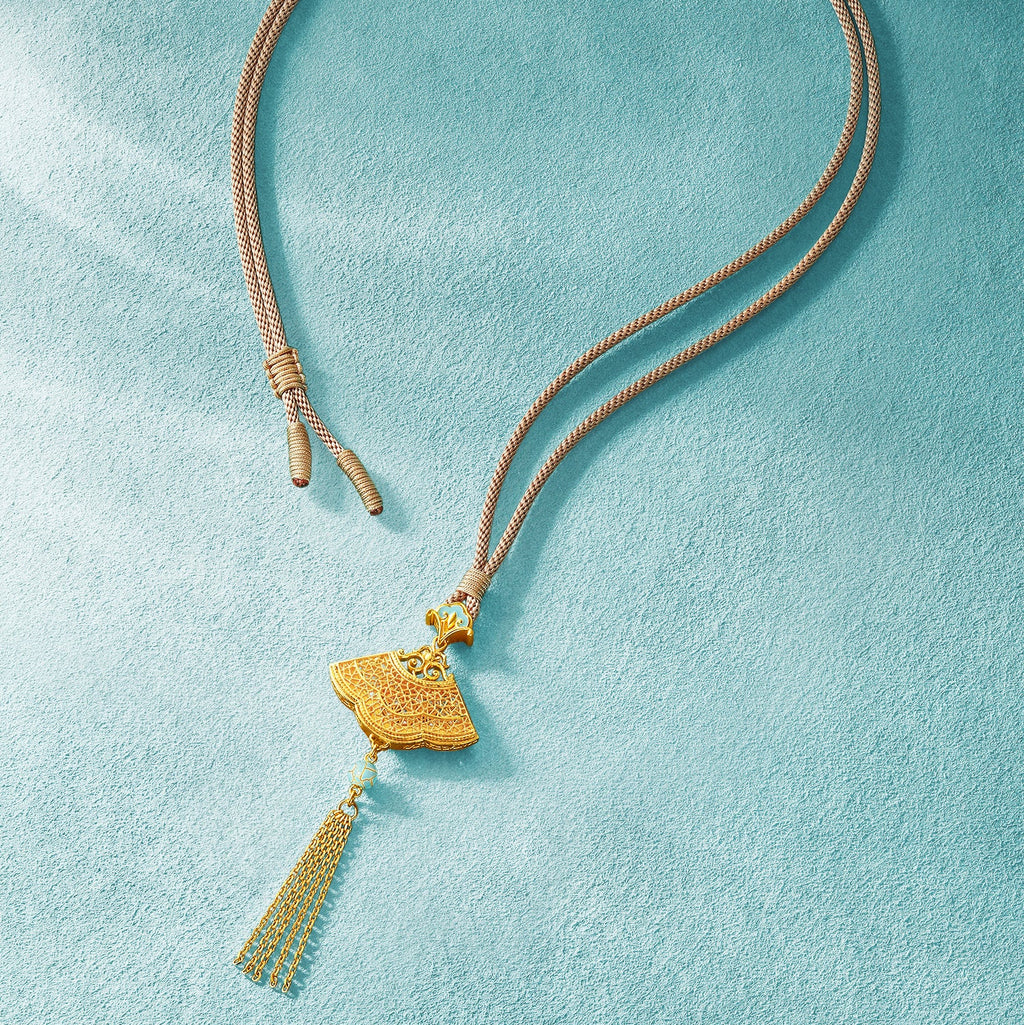"Chinese Culture Collection - Ru Ware" 24K Gold Pendant Diamond 0.002ct Ruyi 6.43-8.43g W0448088
