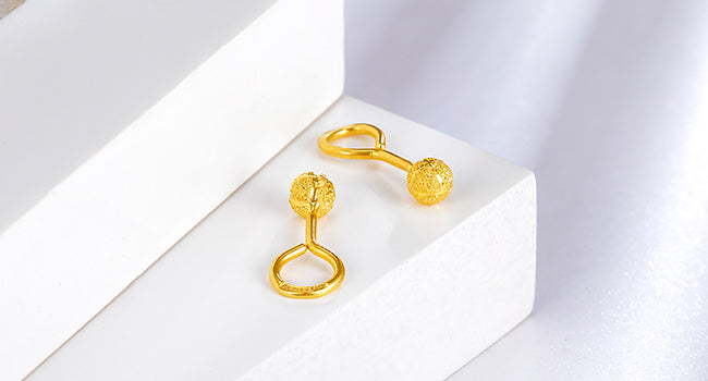 999 24K Gold Earrings 1.2-1.4g AA091142