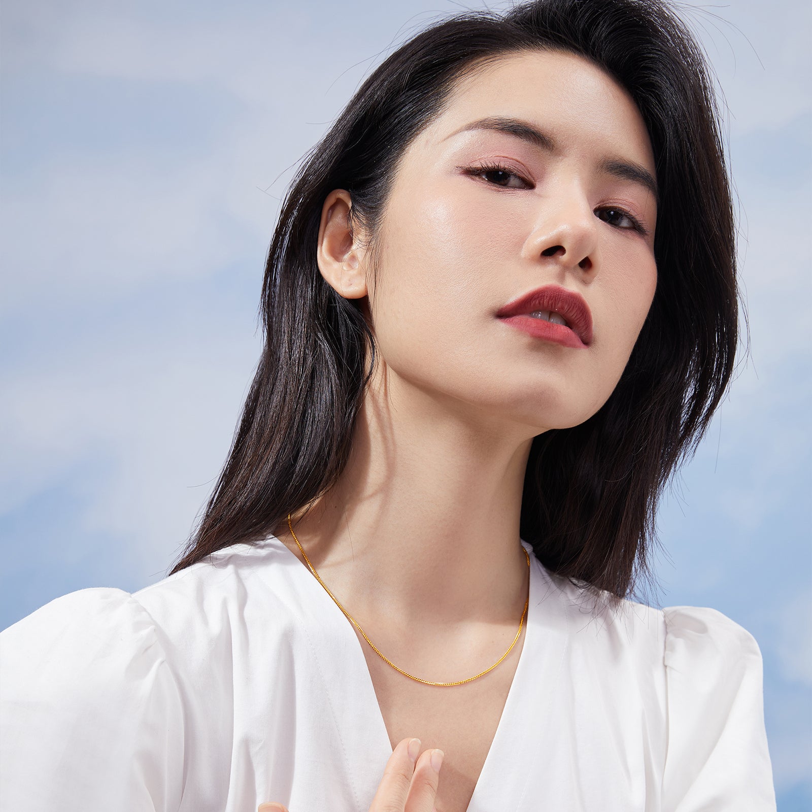 18K Gold Adjustable Snake Chain Necklace 1-1.2g / 1.6-1.8g / 2.5-2.7g C0510269