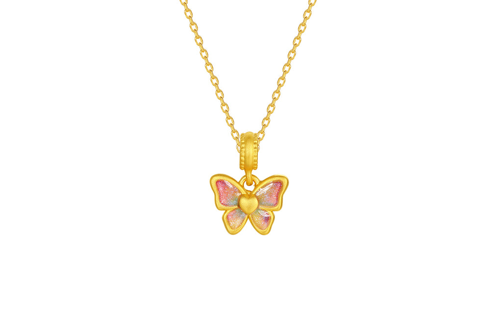 "Pop wu~" 24K Gold Charm Bracelet Butterfly 0.55-0.75g A1615766