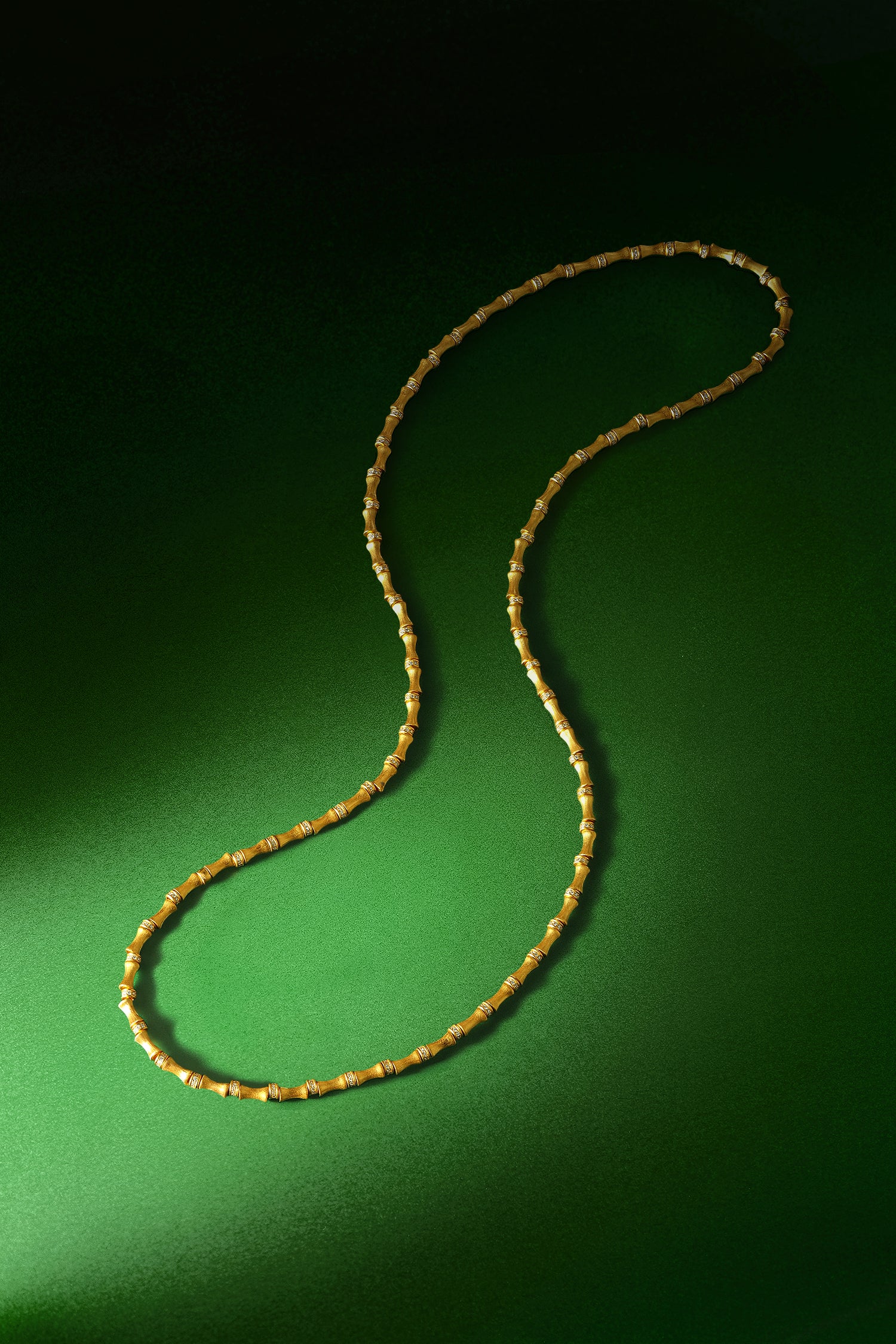 "Chinese Culture Collection - Dan Qing" 24K Gold Beaded Bracelet Diamond 0.0024ct Bamboo 25-30g W1936313