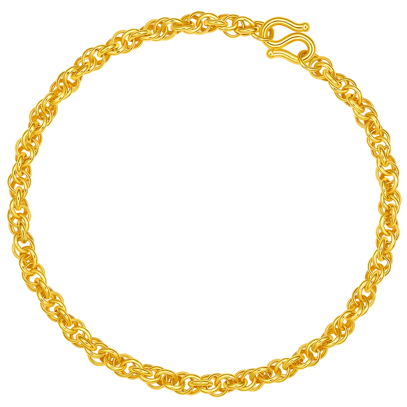 999 24K Gold Chain Bracelet 5.1-7.1g A0710914