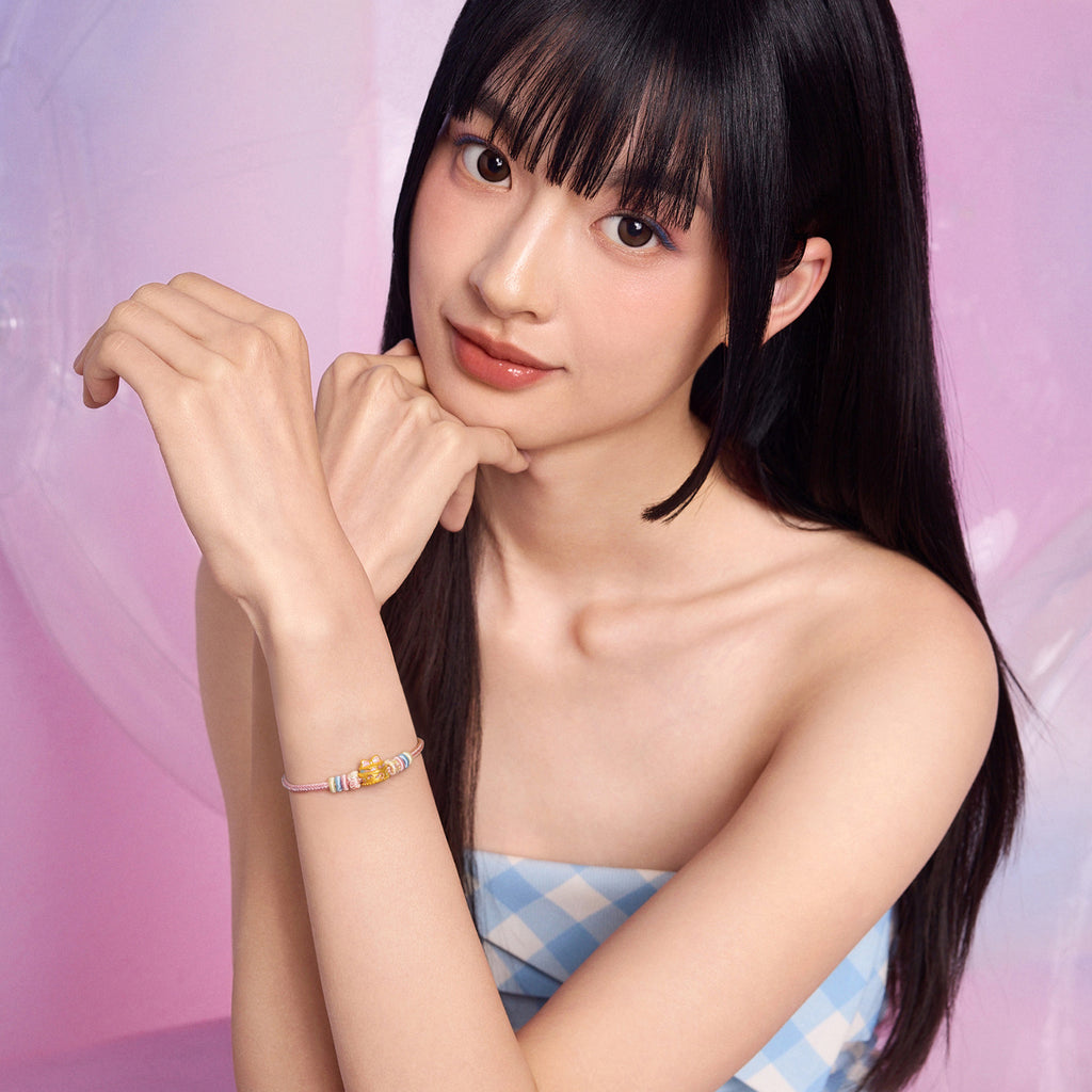 "Pop wu~" 24K Gold Charm Bracelet Cake 0.7-0.9g A1621582