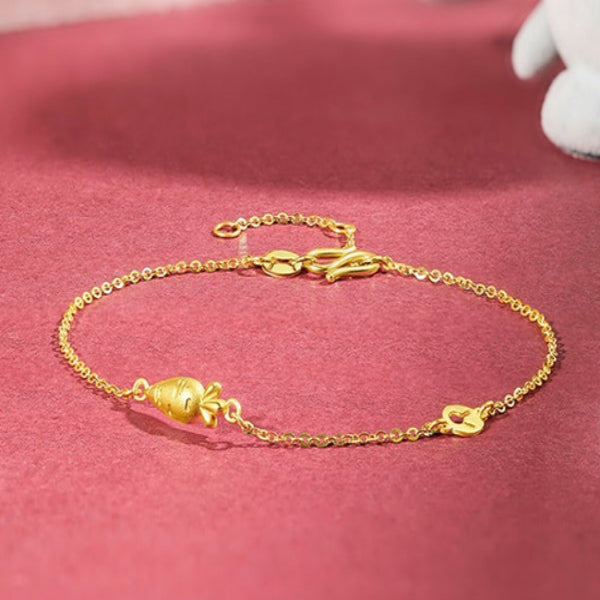 "Chinese Zodiac Rabbit" 999 24K Gold Chain Bracelet 1.5-2g A0710450