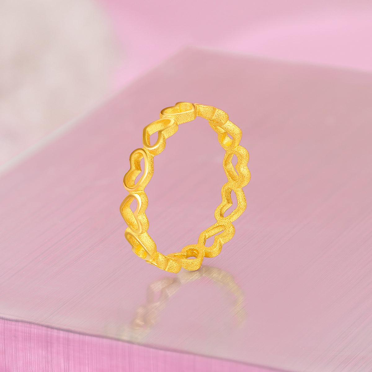 "Cute&Cool" 999 24K Gold Ring Heart 1.6-2.7g A0112043