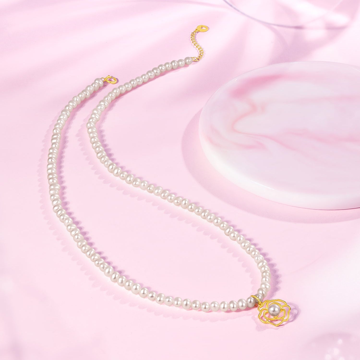 18K Gold Pendant Necklace Pearl 1-1.3g X0611716