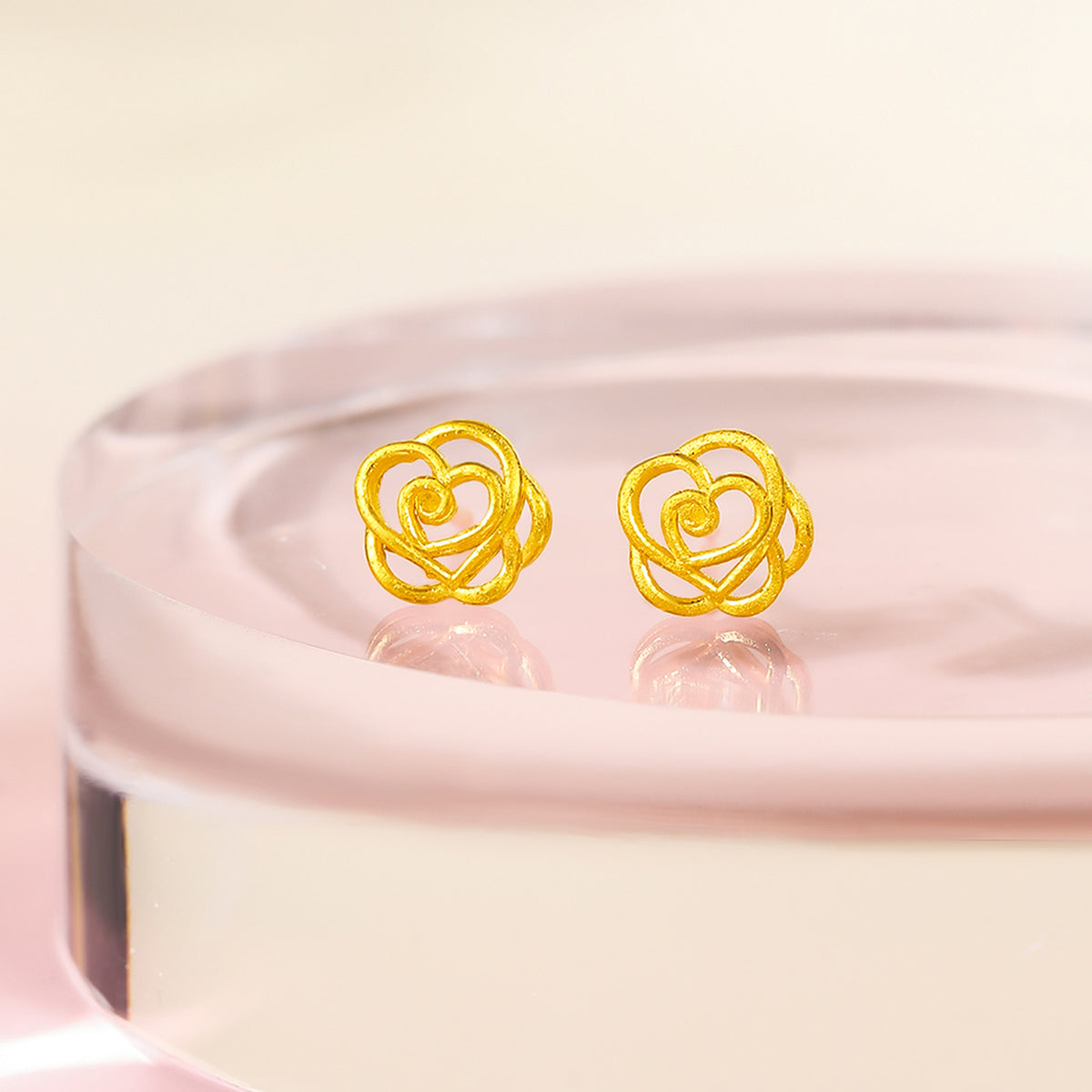 999 24K Gold Earrings Flower 1.6-2.4g A0911680