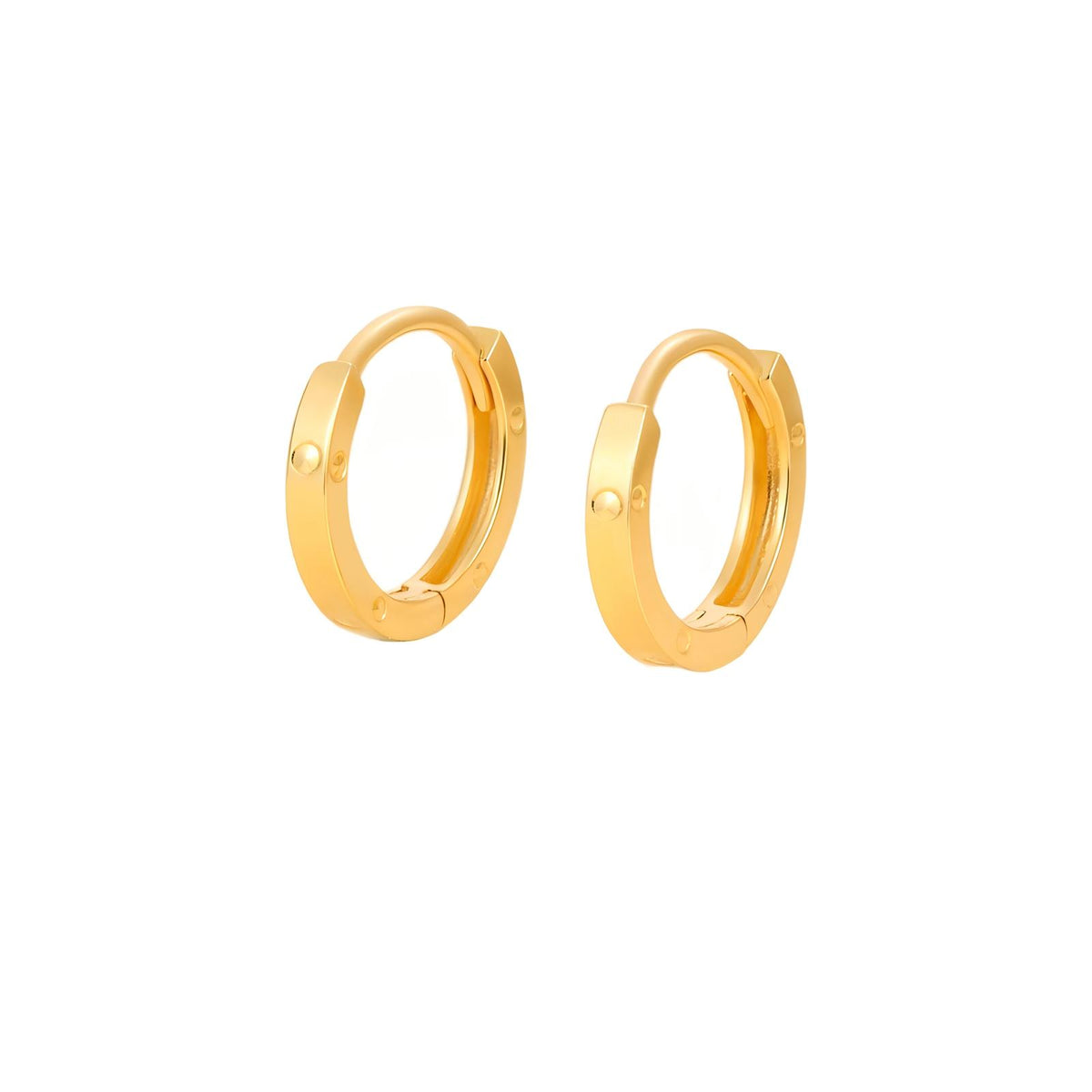ZHOU LIU FU 18K Yellow Gold 10mm Hoop Earrings Small Hypoallergenic Earrings Dainty Jewelry Gift for Women