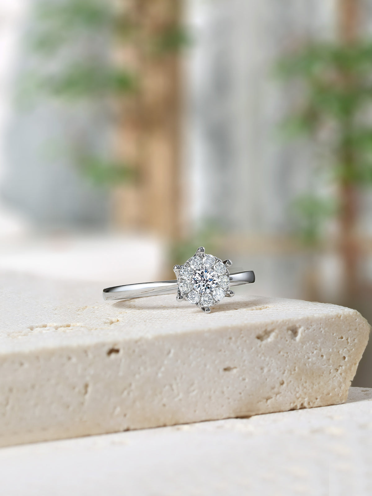 18K White Gold Ring Diamond 0.1ct 0.015ct 1.7-2.3g KGDB020959