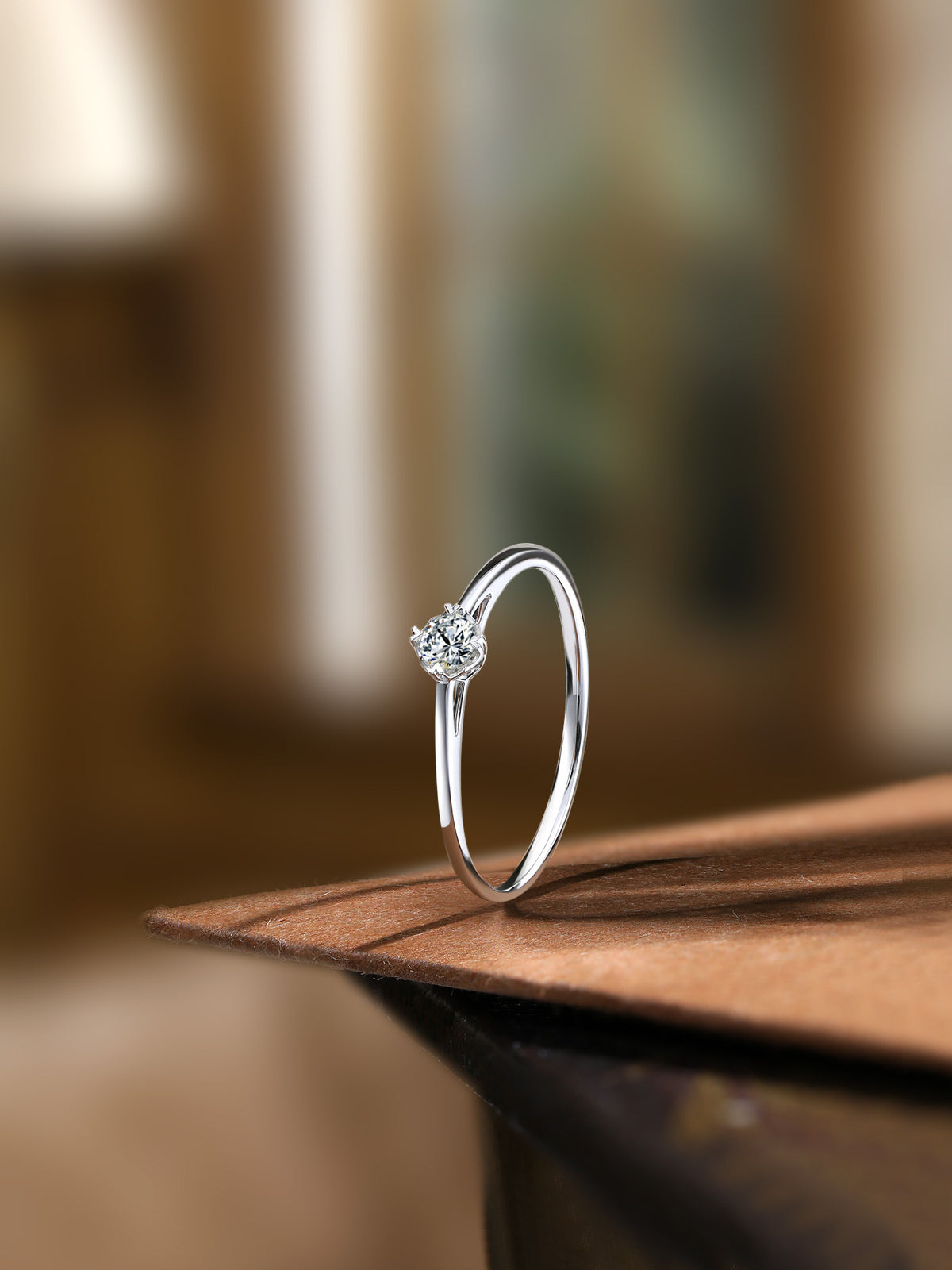 18K White Gold Ring Diamond 0.1ct 0.5-1g KGDB021047