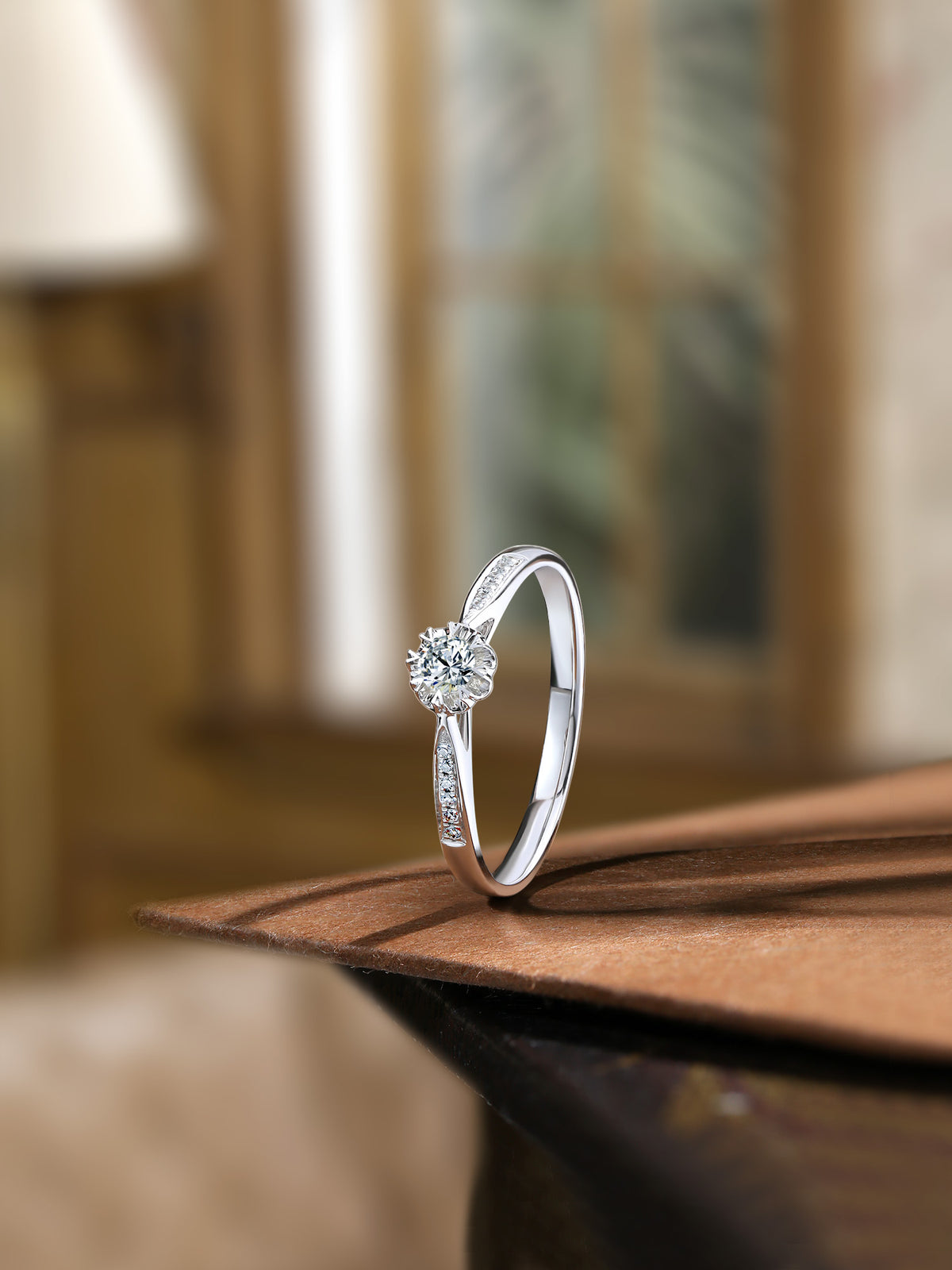 18K White Gold Ring Diamond 0.09ct 0.0026ct 1.4-1.7g KGDB021088