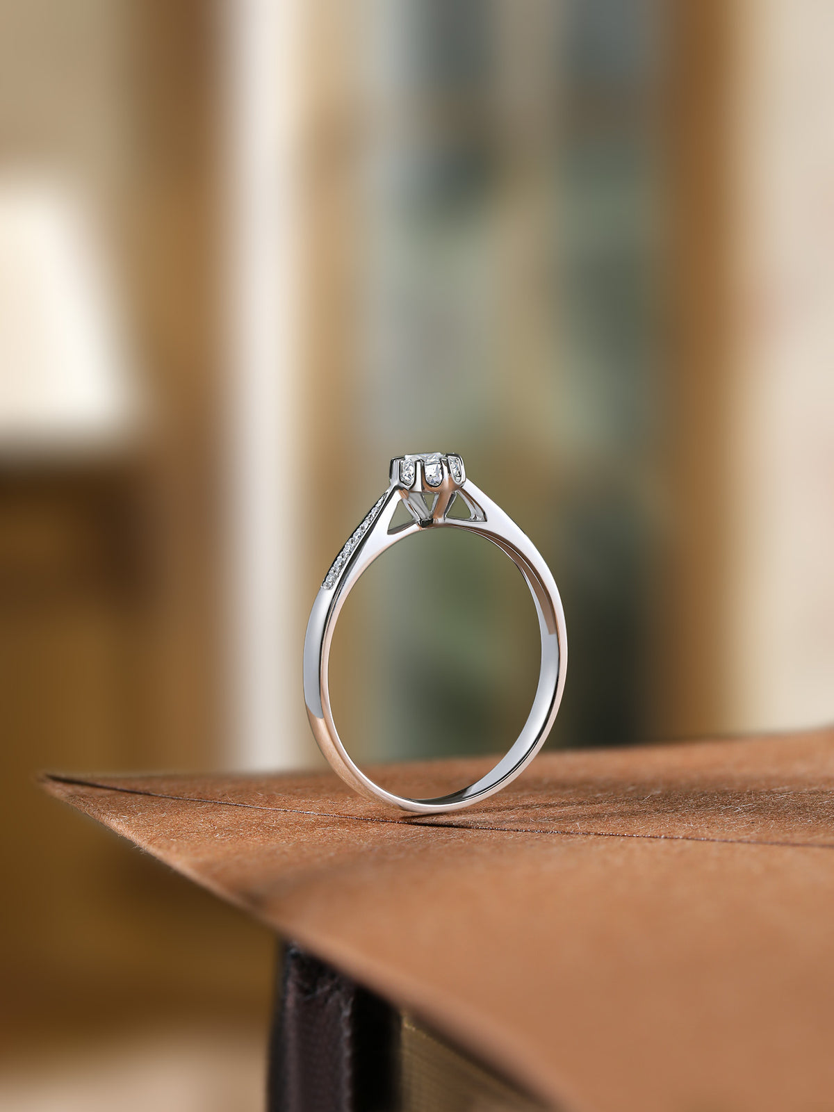 18K White Gold Ring Diamond 0.09ct 0.0026ct 1.4-1.7g KGDB021088
