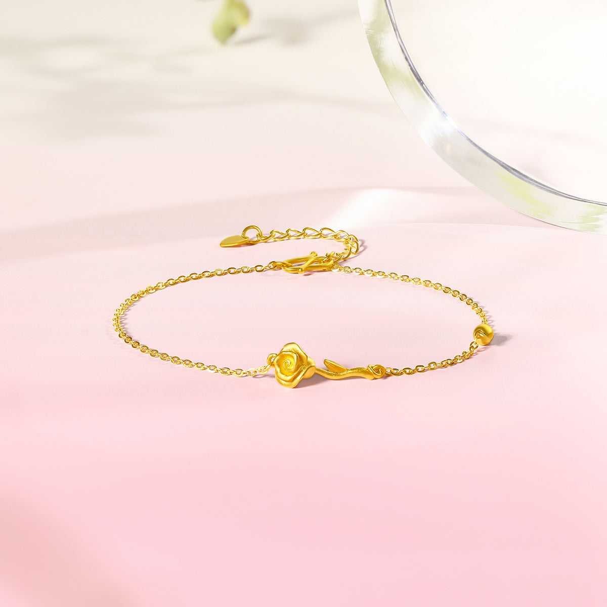 999 24K Gold Chain Bracelet Flower 1.8-2.6g A0711678