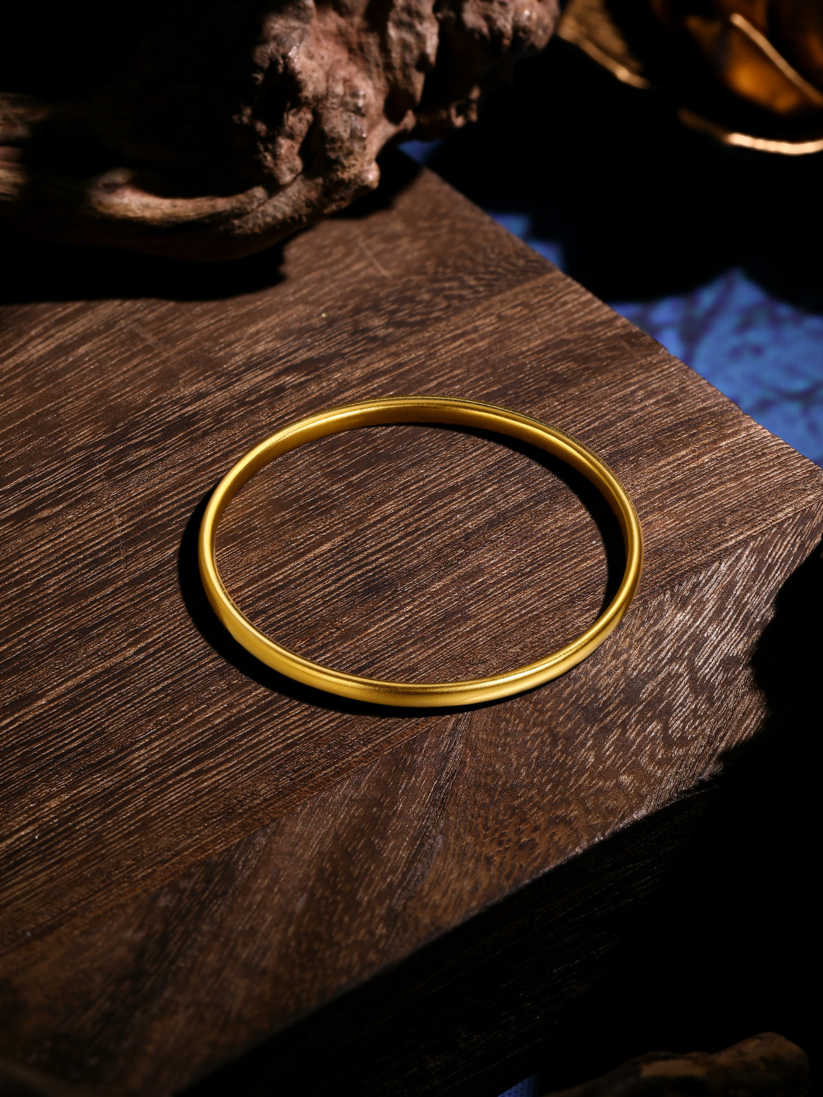 "Antiquity Gold" 999 24K Gold Bangle Bracelet 22-23g AA103610