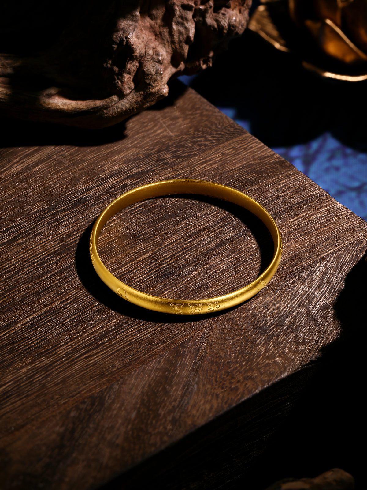 "Antiquity Gold" 999 24K Gold Bangle Bracelet 38-41g AA103848