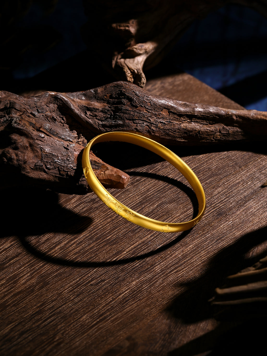 "Antiquity Gold" 999 24K Gold Bangle Bracelet 38-41g AA103848