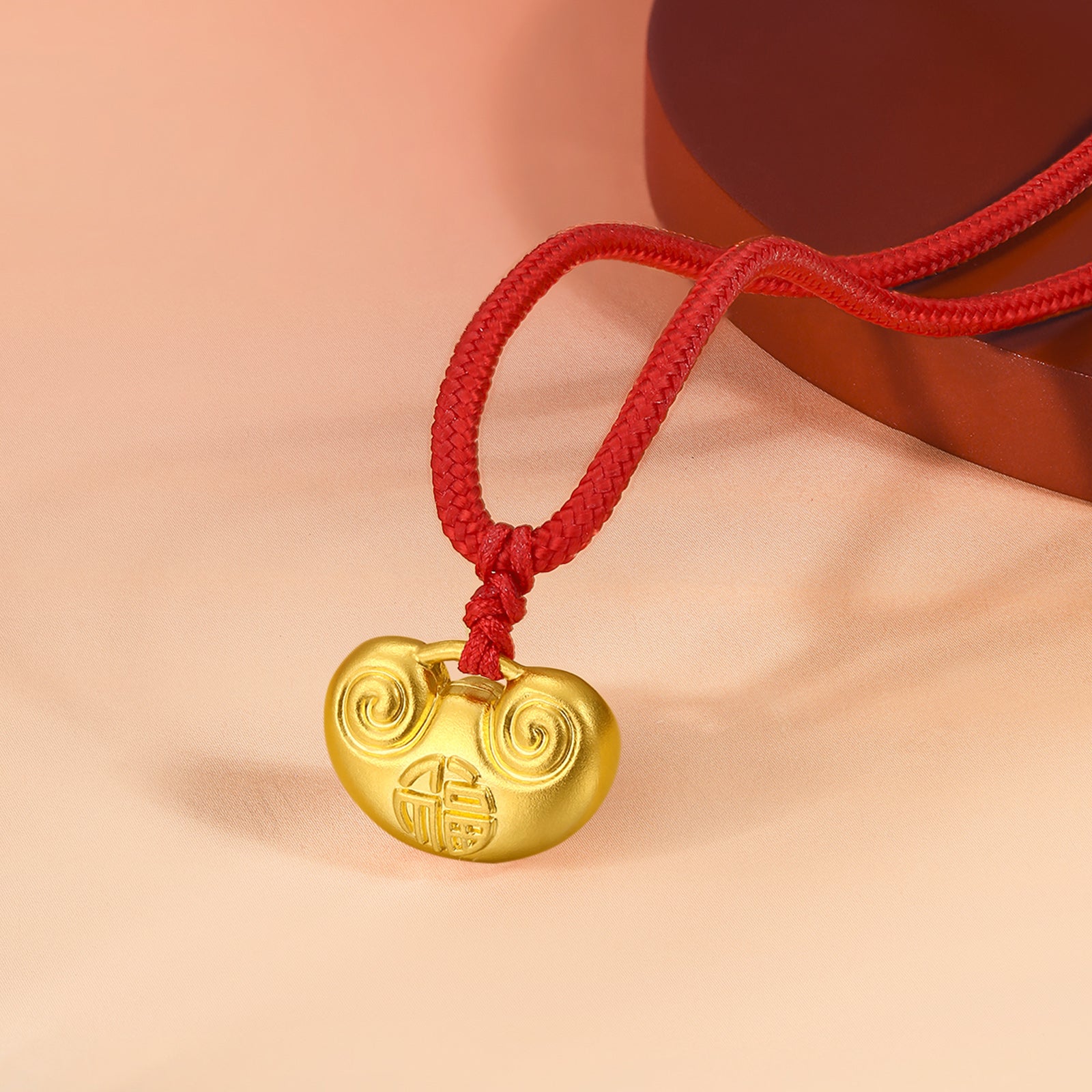 999.9 24K Gold Pendant Necklace 5.2-6.2g Ruyi 如意 A0412637