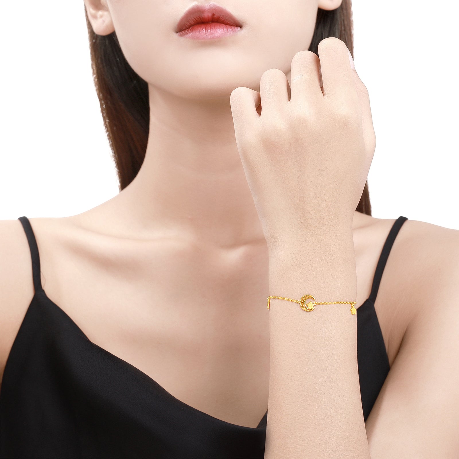 999 24K Gold Chain Bracelet Star 2.6-3.1g AA076590