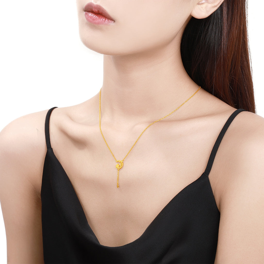 999 24K Gold Pendant Necklace Star 3.5-4g AA066589