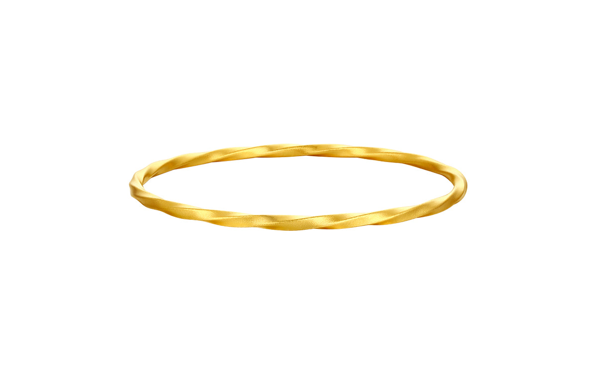 999 24K Gold Bangle Bracelet 14.5-16.5g A1011719