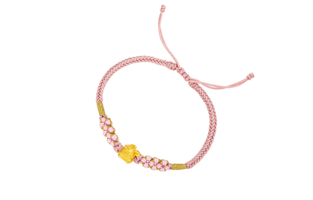 "Chinese Zodiac Rabbit" 24K Gold String Bracelet Rabbit 0.3-0.5g A1710399