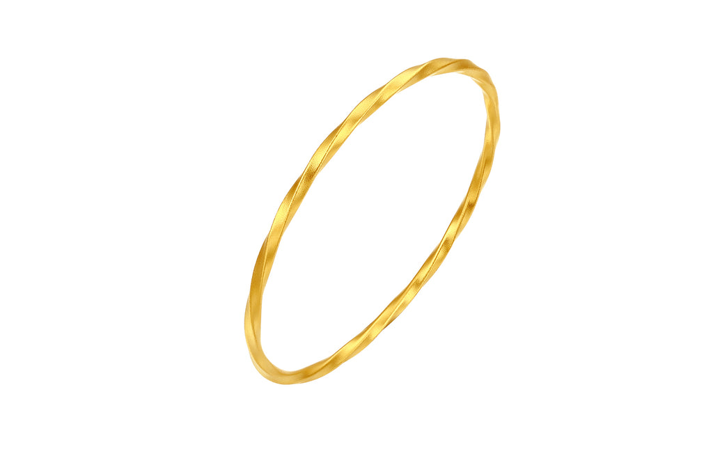 999 24K Gold Bangle Bracelet 14.5-16.5g A1011719