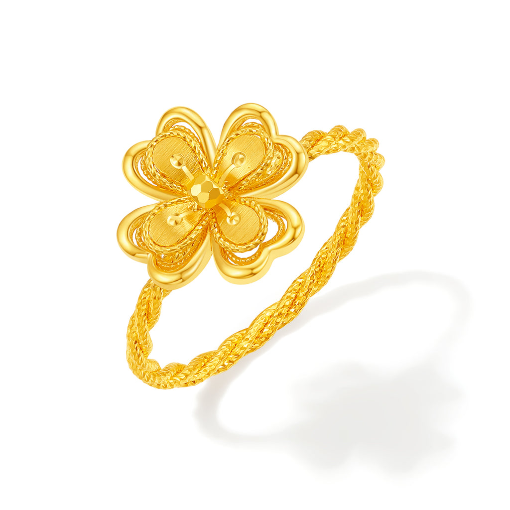 "Princess Wedding" 24K Gold Ring Clover 1.91-4.01g A0122048