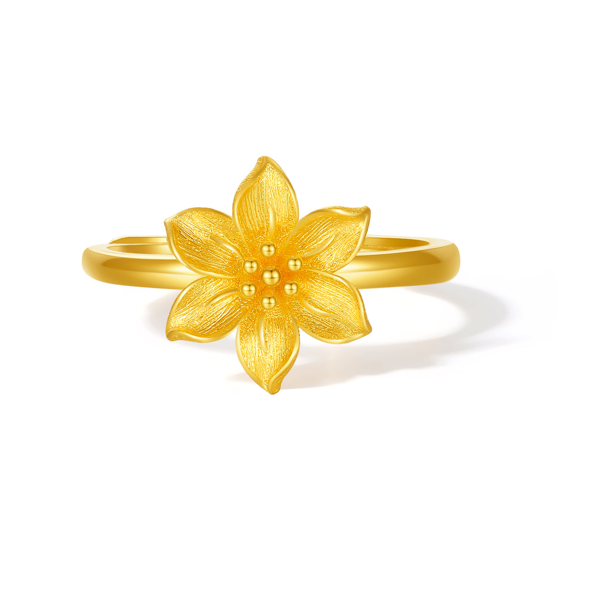 "Princess Wedding" 999 24K Gold Ring Flower 3.52-3.82g A0222059
