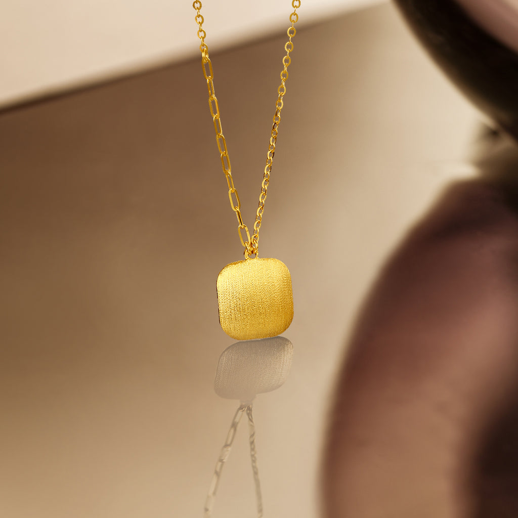 24K Gold Pendant Necklace Geometry 4-4.3g A0613172