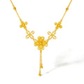 "Princess Wedding" 24K Gold Pendant Necklace Clover 7.27-8.87g A0622049