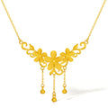 "Princess Wedding" 999 24K Gold Pendant Necklace Flower 6.6-7.1g A0622104