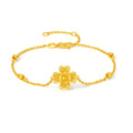 "Princess Wedding" 24K Gold Chain Bracelet Clover 3.07-3.67g A0722046